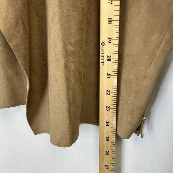 Chicos Cape Jacket Womens Size 4 US 20 XXL Tan Faux Suede - Picture 9 of 11